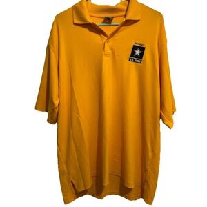 Under Armour Retired US Army Heatgear Stretch Polo Shirt Yellow Men's Medium